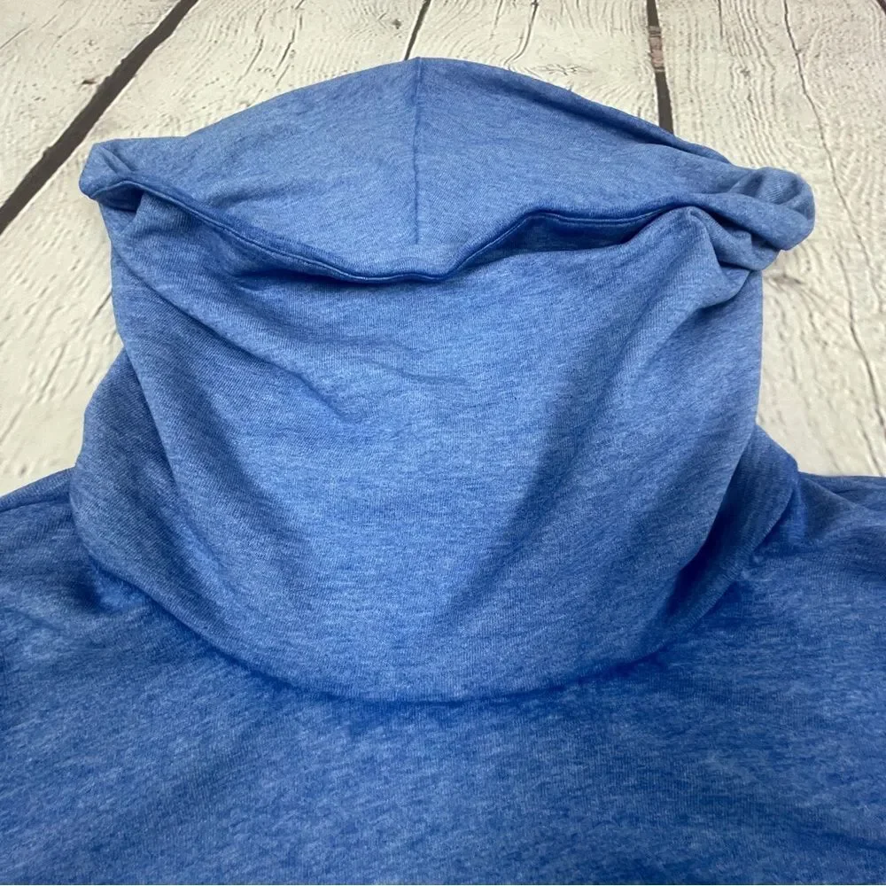 SOFT SURROUNDINGS blue soft lightweight cowl neck tunic sweater, size PM - Picture 7 of 11